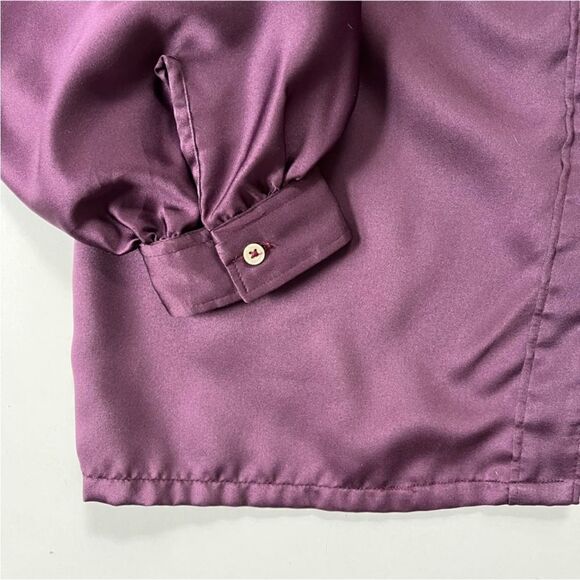 Vintage Purple Satin Blouse - Picture 4 of 9